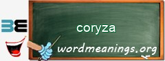 WordMeaning blackboard for coryza